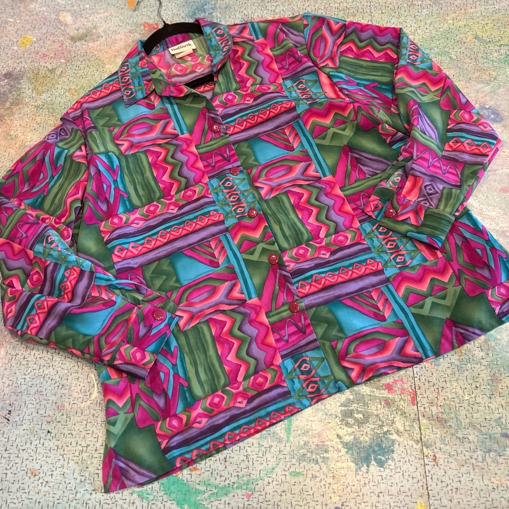 Funky Psychedelic Vintage Button Down
